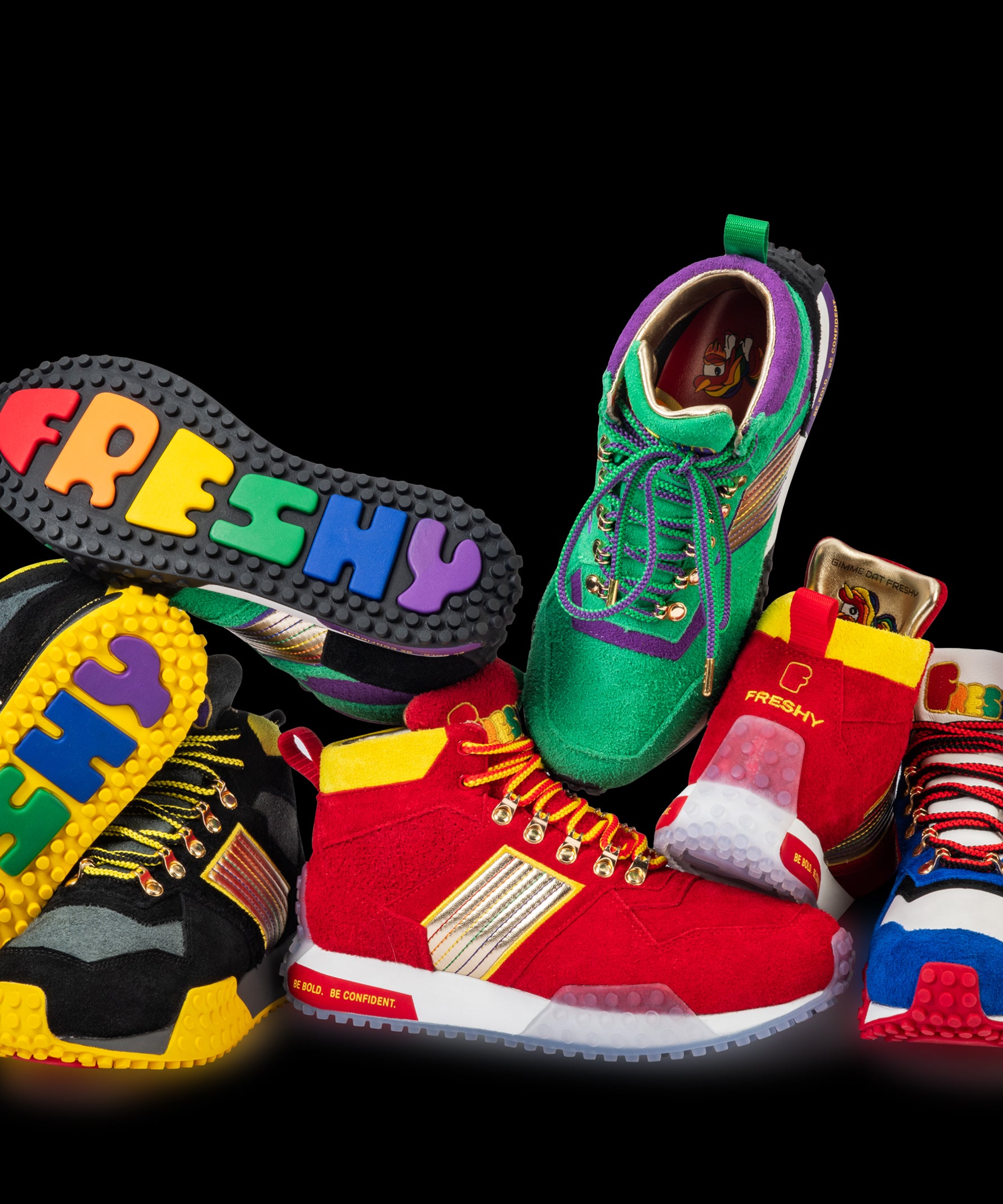 freshyworld Red Blue White Comic-Style Rain & Snow Boots Pow Stomps | FRESHY main image 2